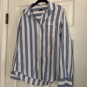 Striped Button-down Boyfriend Style Shirt.